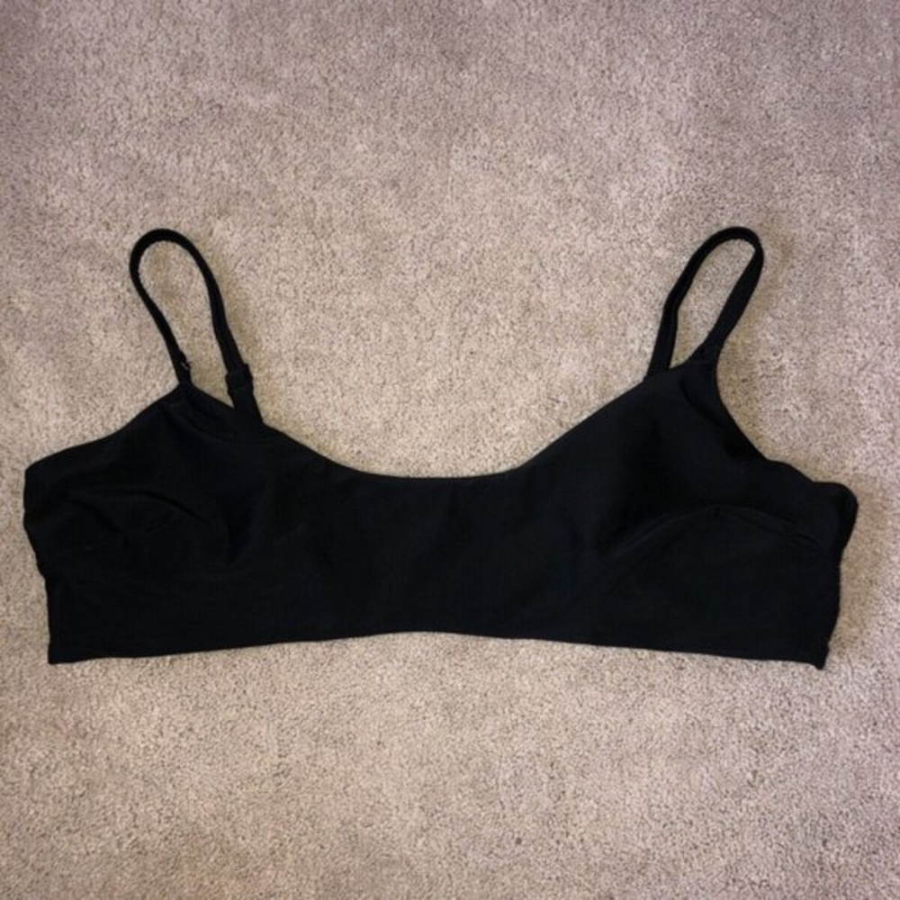 Aerie Scoop Bikini Top Black‎ XL NWT